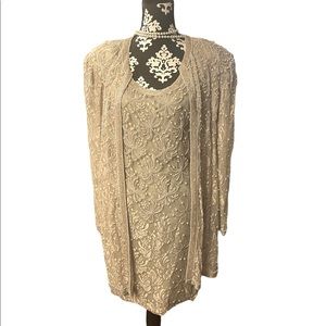 Brilliante by J.A. 2 piece vintage Medium beaded formal dress